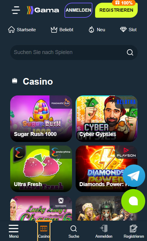 Gama Casino mobil